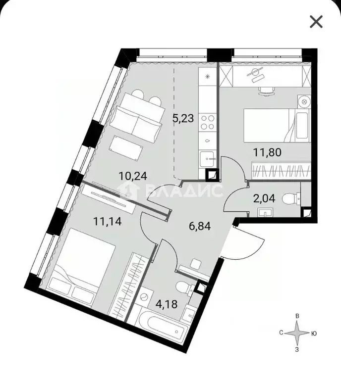 3-к кв. Москва д. Говорово, Говорово хут., 6 (51.5 м) - Фото 2
