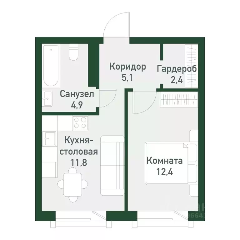 1-к кв. Челябинская область, Челябинский городской округ, пос. ... - Фото 0
