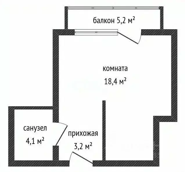 Студия Краснодарский край, Новороссийск ул. Герцена, 3Ак1 (25.7 м) - Фото 2