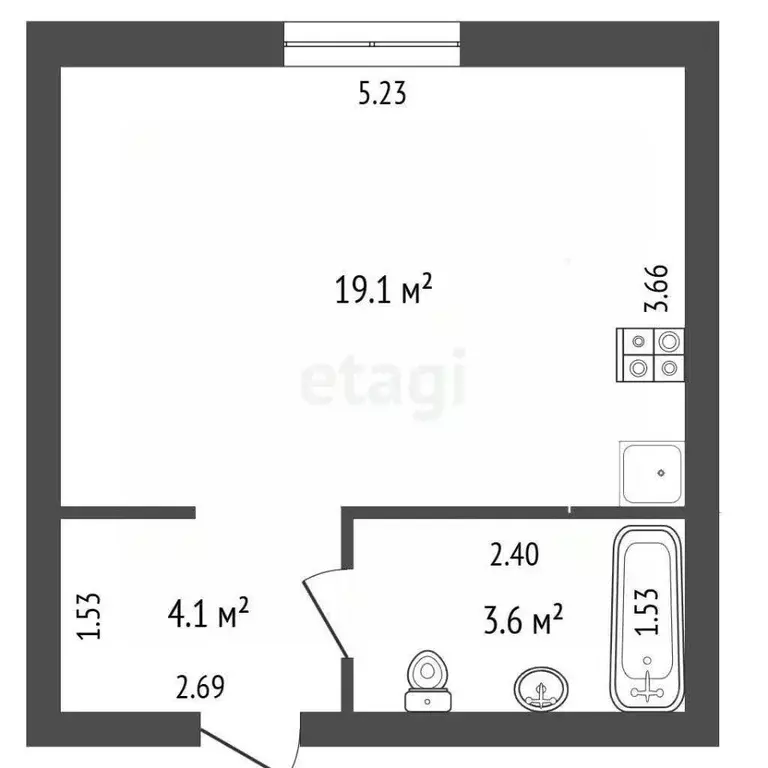1-к кв. Мордовия, Ковылкино ул. Крылова, 7А (27.0 м) - Фото 0