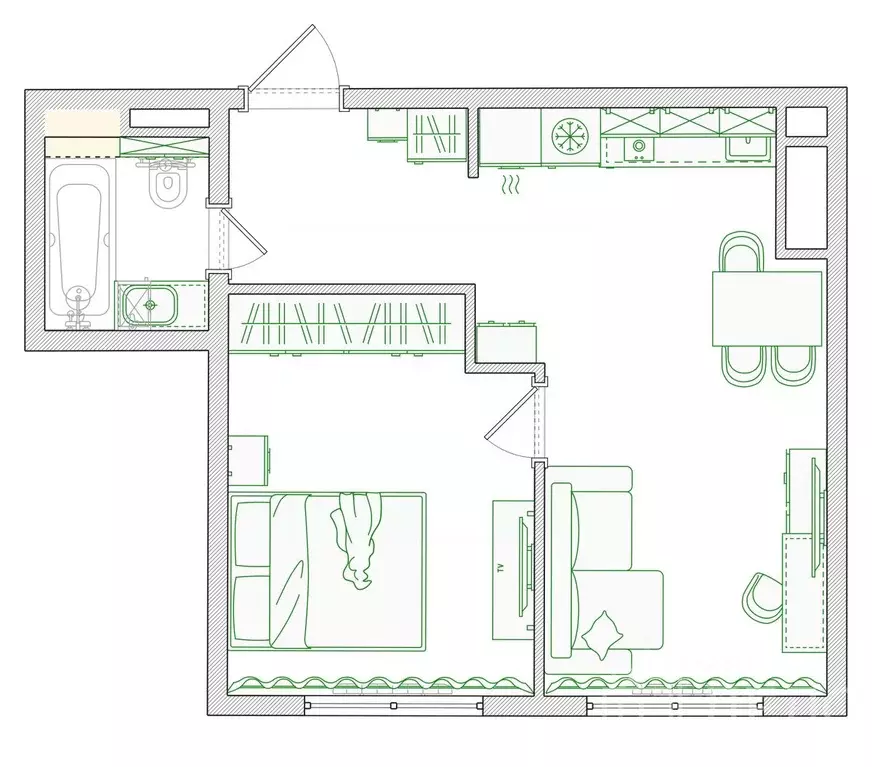 1-к кв. Рязанская область, Рязань ул. Александра Полина, 3 (38.9 м) - Фото 1