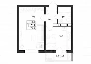 1-к кв. Воронежская область, Воронеж ул. Шидловского, 38 (37.9 м) - Фото 1