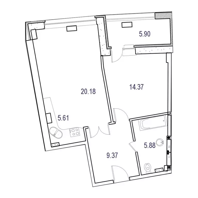 2-к кв. Москва ул. Маршала Рыбалко, 2к9 (62.9 м) - Фото 0