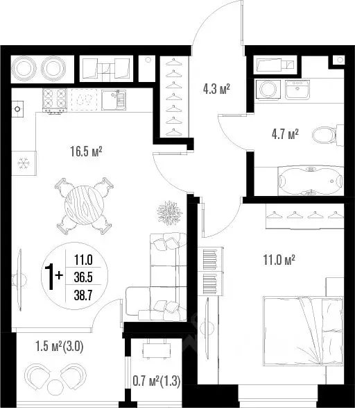 1-к кв. Астраханская область, Астрахань ул. Трофимова (38.7 м) - Фото 2