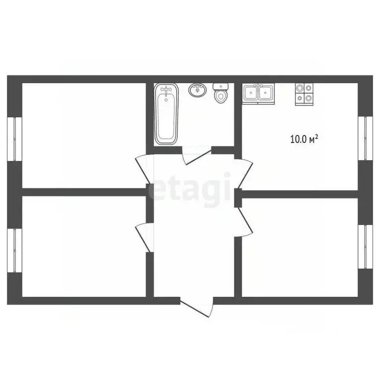 3-к кв. Ставропольский край, Пятигорск Украинская ул. (72.0 м) - Фото 1