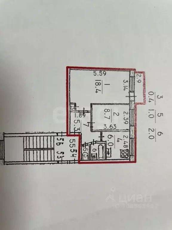 2-к кв. Санкт-Петербург ул. Партизана Германа, 28 (41.8 м) - Фото 0