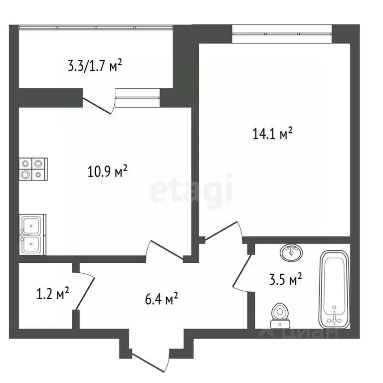 2-к кв. Москва Ленинградское ш., 228к1 (40.0 м) - Фото 2