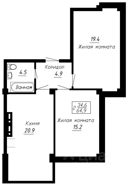 2-к кв. Ставропольский край, Ессентуки  (64.9 м) - Фото 0