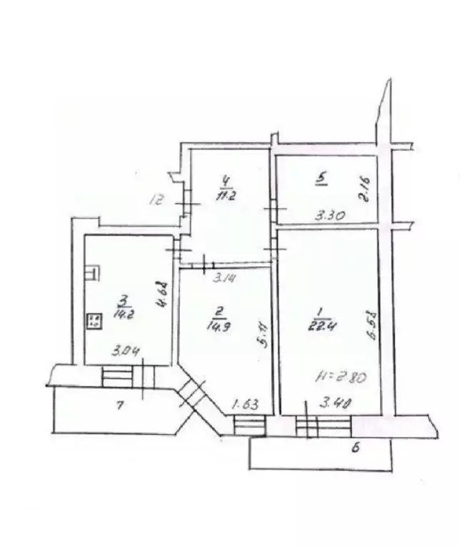 2-к кв. Курская область, Железногорск ул. Энтузиастов, 9 (69.8 м) - Фото 2