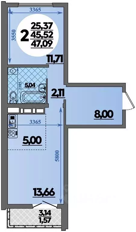 2-к кв. Краснодарский край, Новороссийск Город у Моря жилой комплекс ... - Фото 1