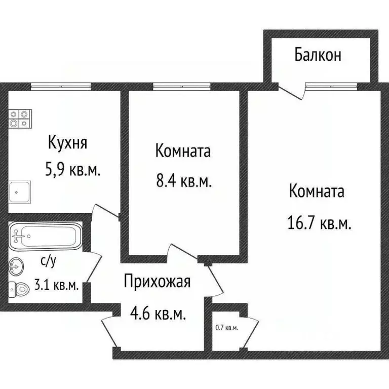 2-к кв. Краснодарский край, Краснодар Завод Измерительных Приборов ... - Фото 1