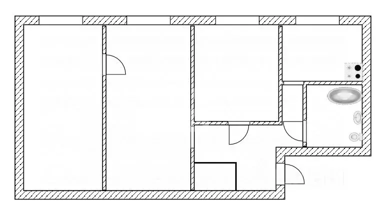 3-к кв. Томская область, Северск ул. Калинина, 58 (55.3 м) - Фото 1