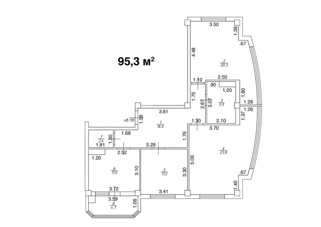 3-к кв. Ставропольский край, Ессентуки ул. Шмидта, 82 (95.3 м) - Фото 1