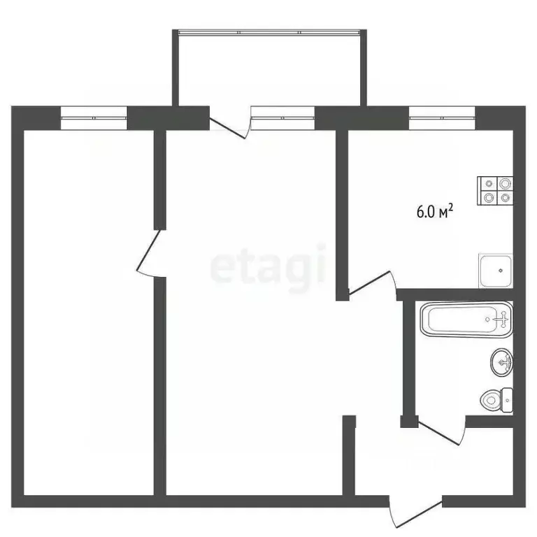 2-к кв. Тюменская область, Тюмень Тарманы мкр, ул. Игримская, 14 (41.0 ... - Фото 2