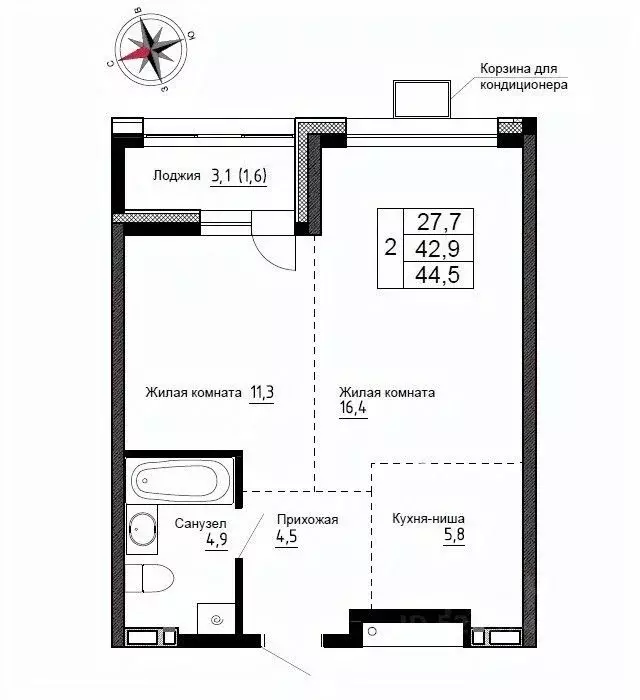 2-к кв. Приморский край, Надеждинский район, пос. Новый ул. Ленина, ... - Фото 1