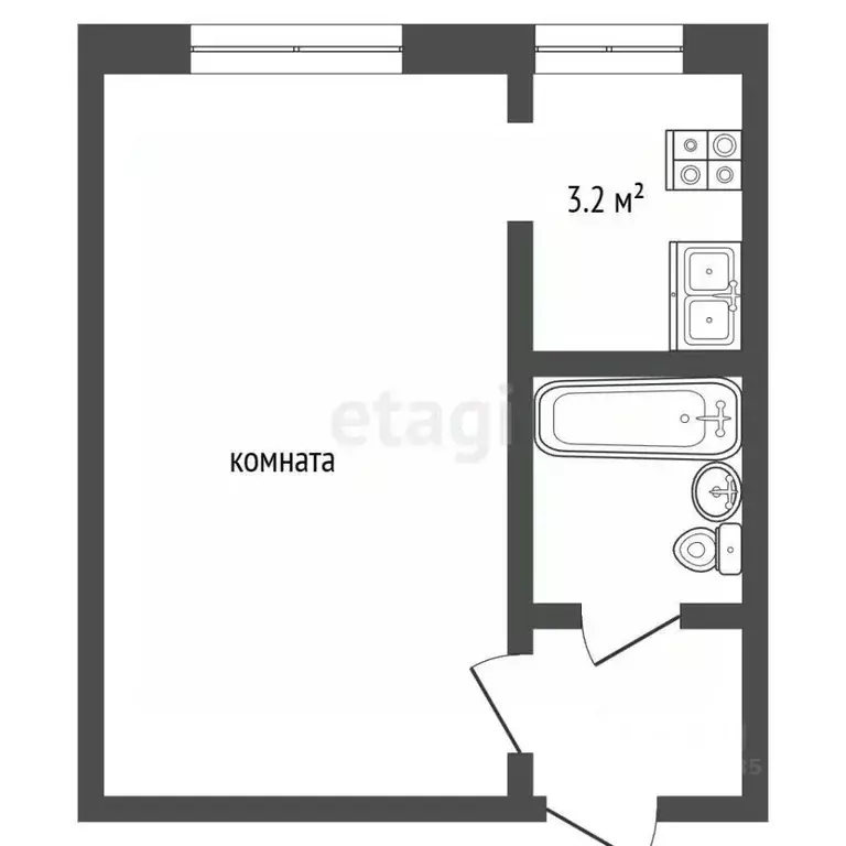 1-к кв. Москва Холмогорская ул., 3 (23.2 м) - Фото 2