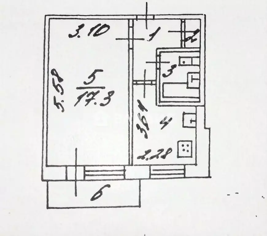 1-к кв. Белгородская область, Белгород Октябрьская ул., 84 (30.2 м) - Фото 2