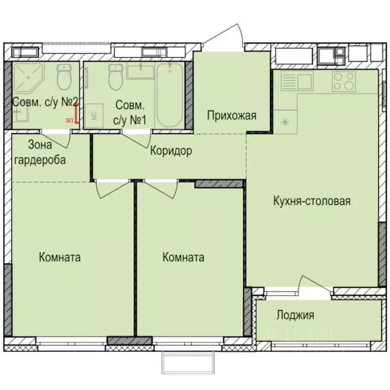 2-к кв. Удмуртия, Ижевск Автопроизводство жилрайон, Норвежский Лес ... - Фото 0