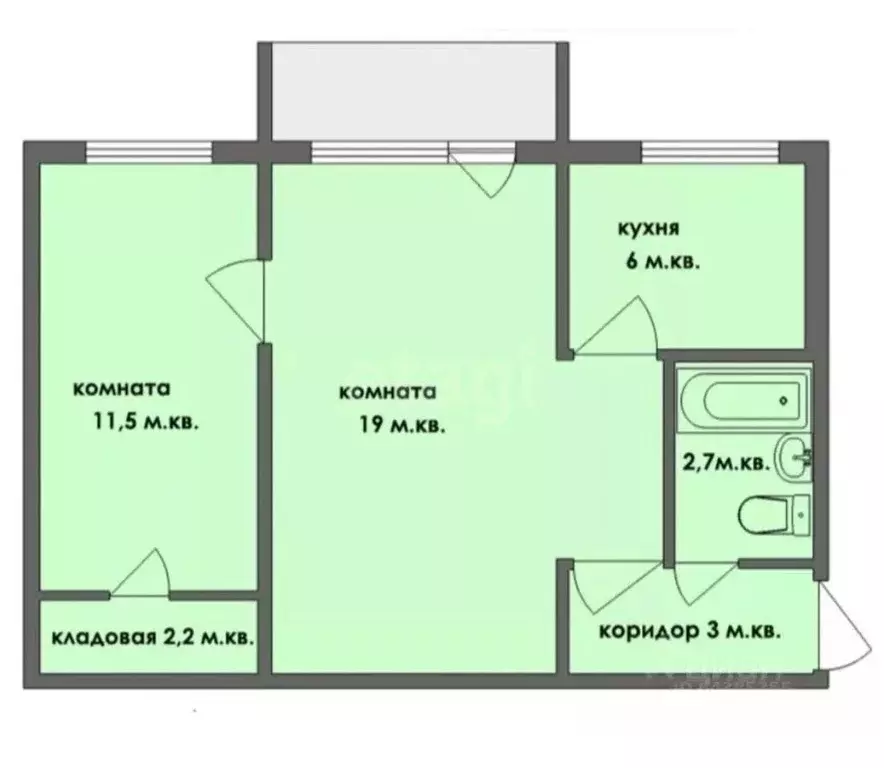 2-к кв. Алтайский край, Барнаул Брестская ул., 12 (45.0 м) - Фото 2