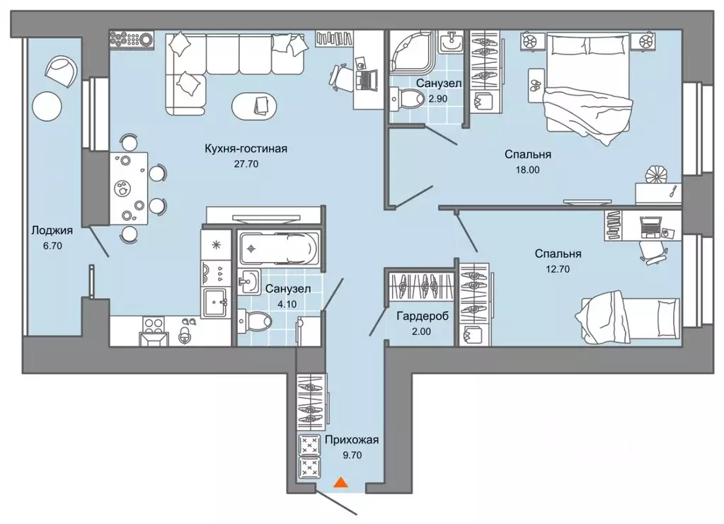 2-к кв. Пермский край, Пермь ул. Дзержинского, 31Б (81.0 м) - Фото 2