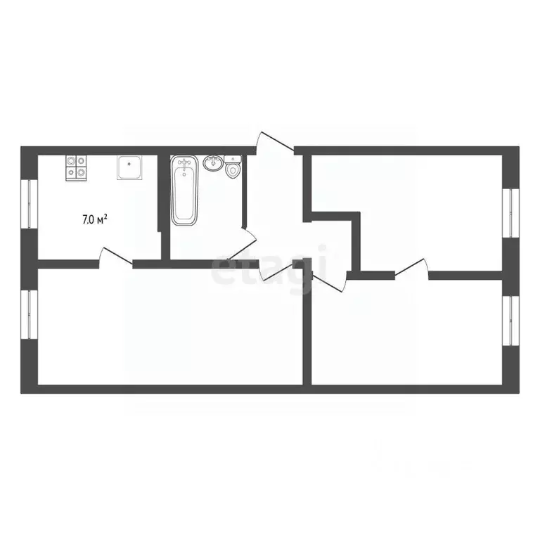3-к кв. Свердловская область, Екатеринбург просп. Седова, 30 (59.3 м) - Фото 2