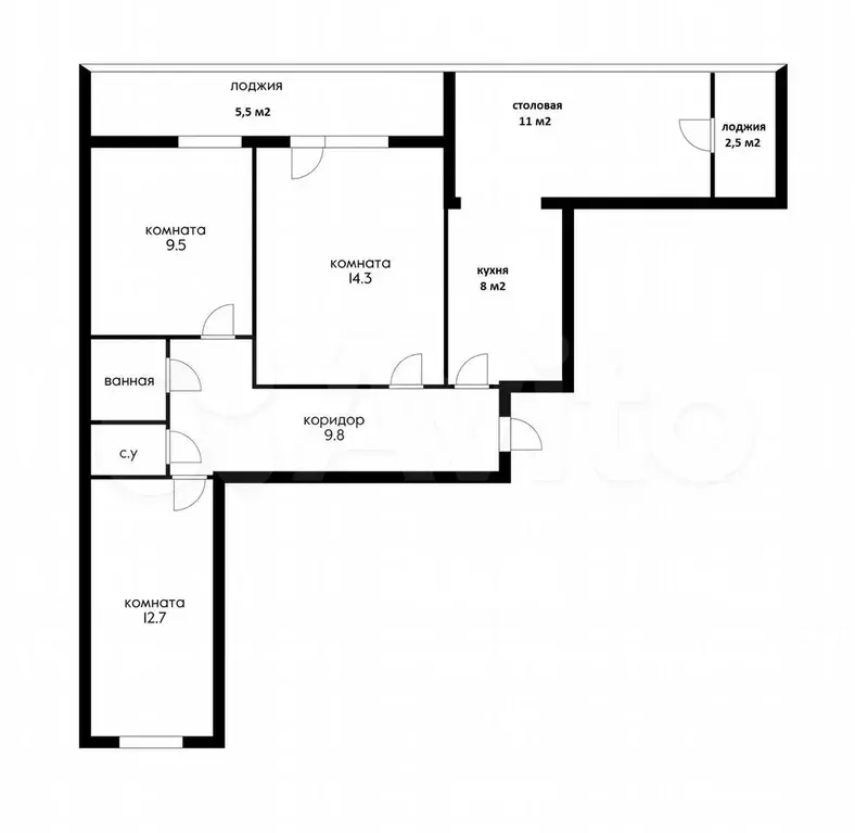 3-к. квартира, 90 м, 2/9 эт. - Фото 0