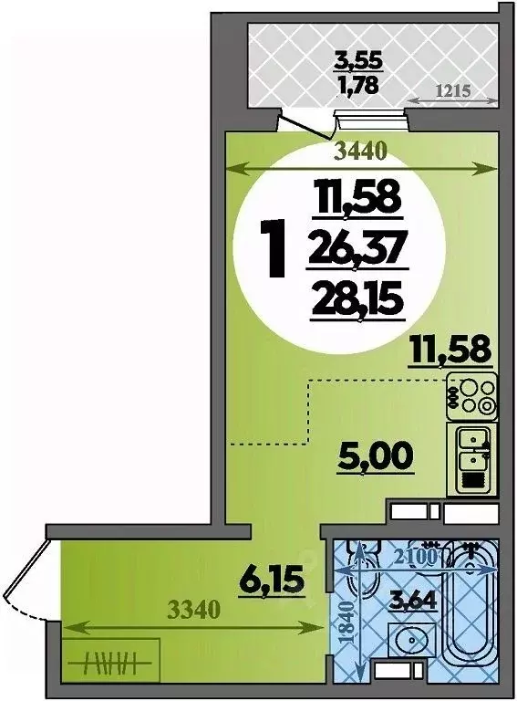 Студия Краснодарский край, Краснодар ул. Генерал-лейтенанта Александра ... - Фото 0