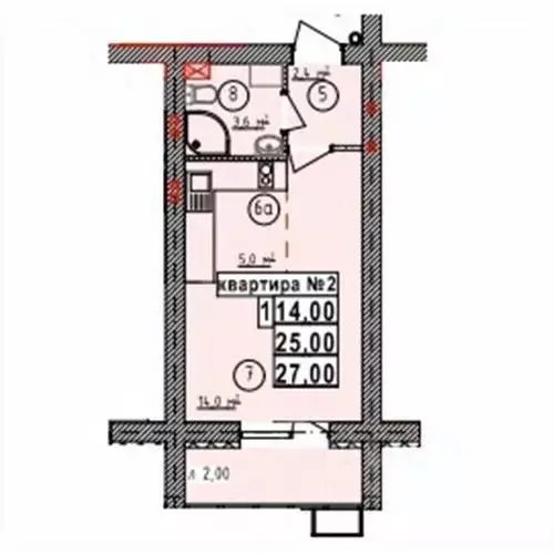 Студия Липецкая область, Усмань Северо-Восточный мкр,  (27.0 м) - Фото 1