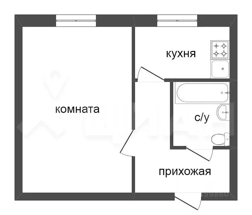 1-к кв. Кемеровская область, Кемерово ул. Терешковой, 24А (35.0 м) - Фото 1