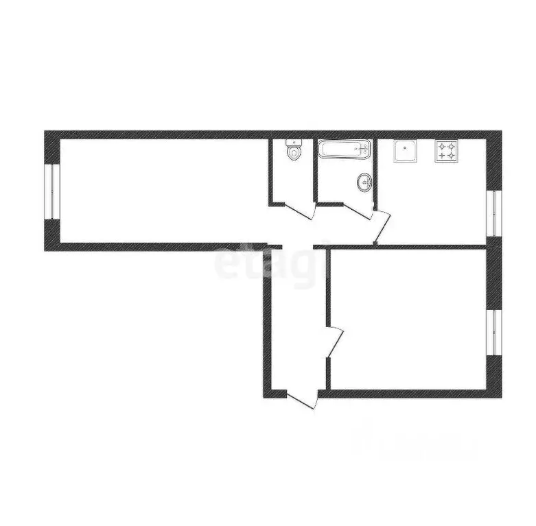 2-к кв. Белгородская область, Белгород ул. Губкина, 10 (47.8 м) - Фото 2