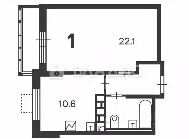 1-к кв. Москва Гостиничный проезд, 10 (41.3 м) - Фото 2