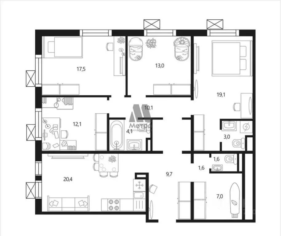 4-к кв. Москва ул. Вертолетчиков, 21к5 (119.2 м) - Фото 1