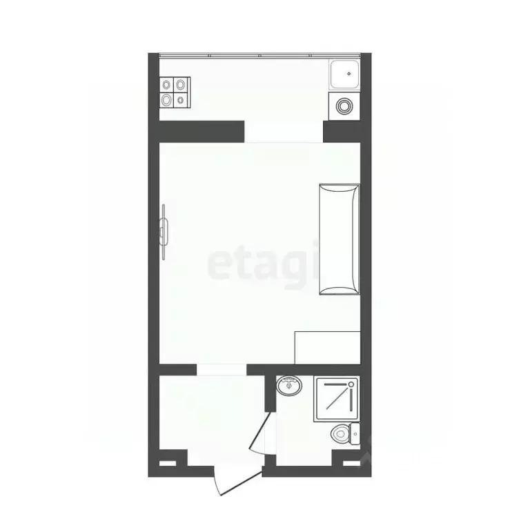 Студия Тюменская область, Тюмень ул. 30 лет Победы, 109 (17.1 м) - Фото 2