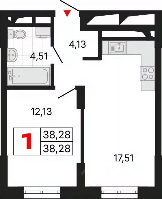 1-к кв. Свердловская область, Екатеринбург ул. Комсомольская, 72А ... - Фото 1