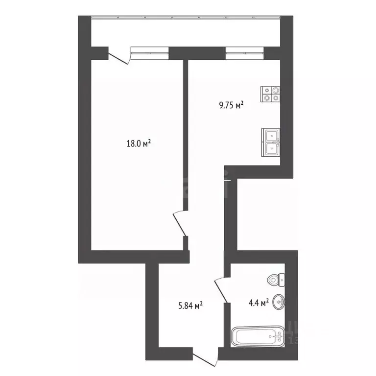1-к кв. Томская область, Томский район, д. Кисловка, Северный мкр ул. ... - Фото 2