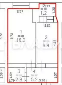 1-к кв. Нижегородская область, Нижний Новгород ул. Куйбышева, 69 (33.6 ... - Фото 2