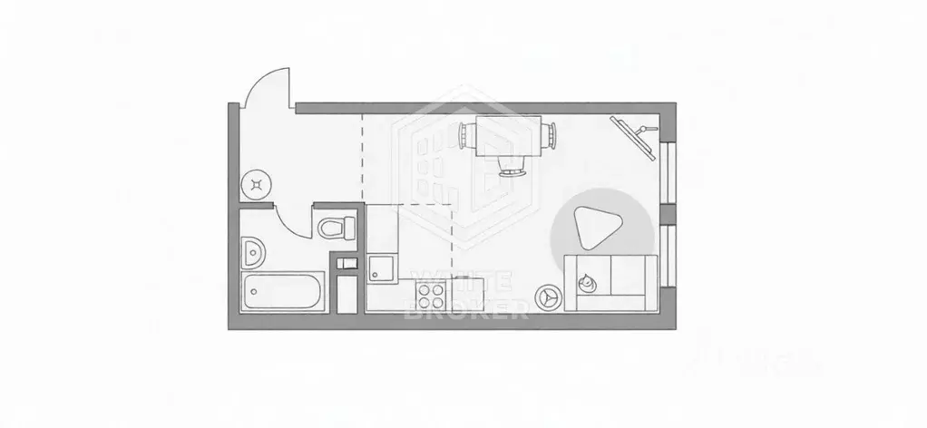 Студия Москва Каширское ш., 5к2с7 (17.2 м) - Фото 2