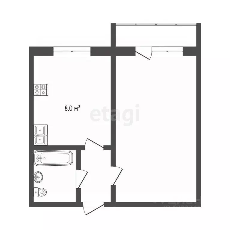 1-к кв. Тюменская область, Тюмень Таймырская ул., 70 (30.0 м) - Фото 1
