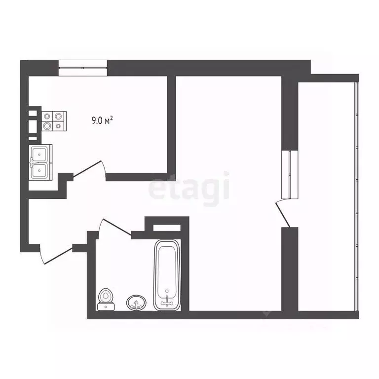 1-к кв. Севастополь ш. Камышовое, 37Бк1 (40.0 м) - Фото 1