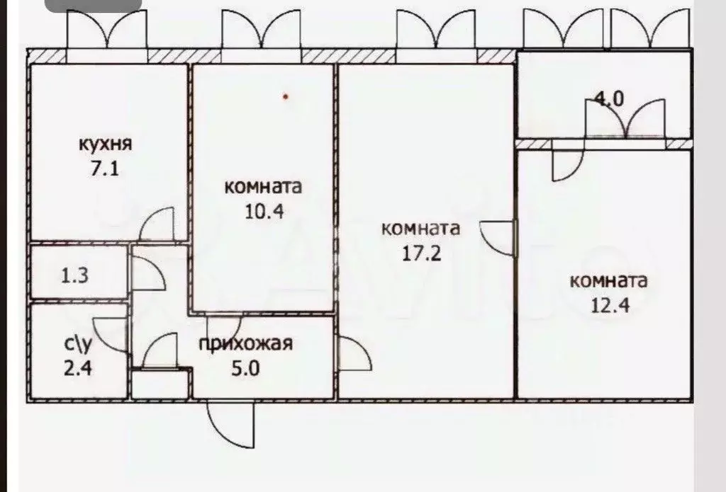 3-к кв. Башкортостан, Уфа ул. 50 лет СССР, 44 (55.8 м) - Фото 1