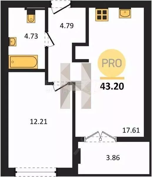 2-к кв. Калининградская область, Гурьевск Включи жилой комплекс (62.7 ... - Фото 0