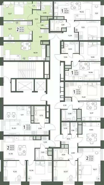 2-комнатная квартира: Московская область, Серпухов (60.08 м) - Фото 2
