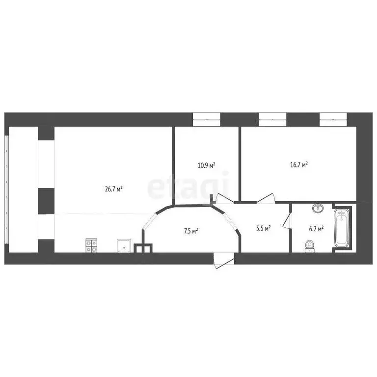 3-комнатная квартира: Тольятти, 4-й квартал, бульвар Курчатова, 10 (73 ... - Фото 1