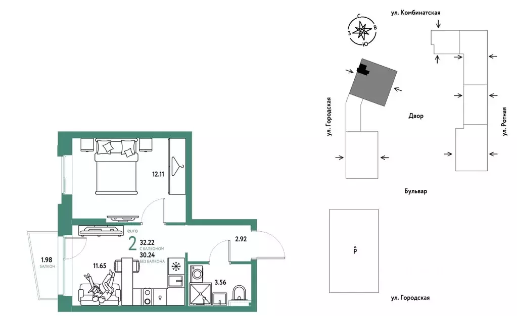 2-к кв. Свердловская область, Екатеринбург муниципальное образование, ... - Фото 1