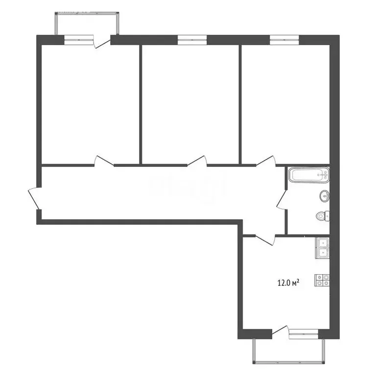 3-комнатная квартира: Нальчик, Кабардинская улица, 230 (94 м) - Фото 0