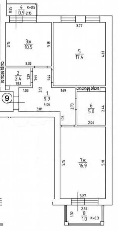 2-к. квартира, 67 м, 2/4 эт. - Фото 1