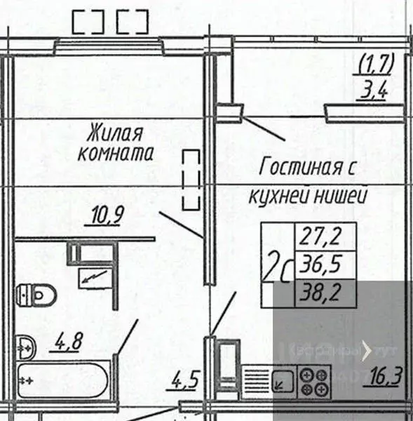 1-к кв. Воронежская область, Воронеж ул. Шишкова, 140Б/6 (38.4 м) - Фото 0