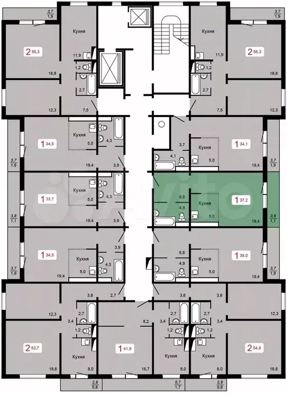 Квартира-студия, 37,2 м, 4/17 эт. - Фото 0