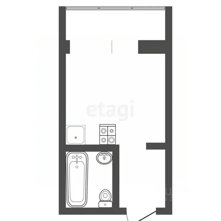 Студия Тюменская область, Тюмень Харьковская ул., 69а (12.1 м) - Фото 2