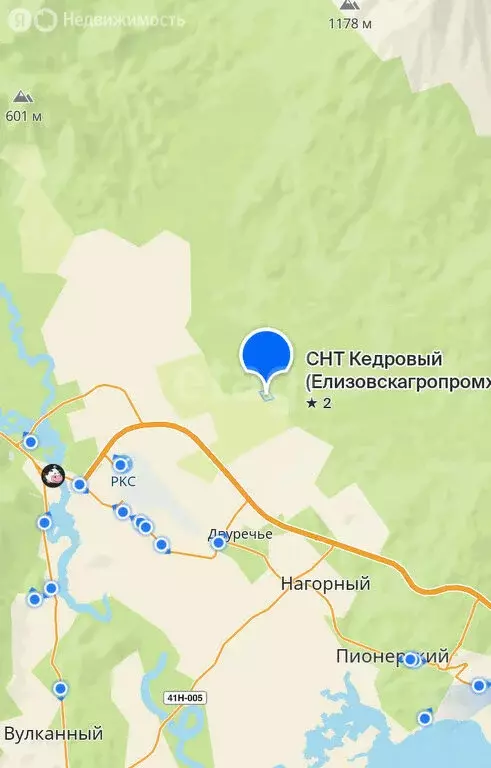 Участок в Елизовский район, СНТ Кедровый (5 м) - Фото 1